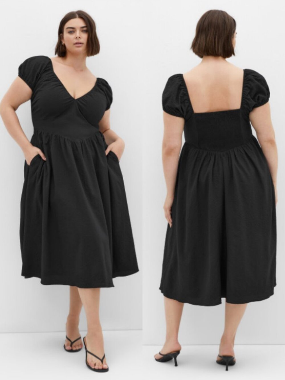 NWT City Chic Black V-Neck Midi Dress 18